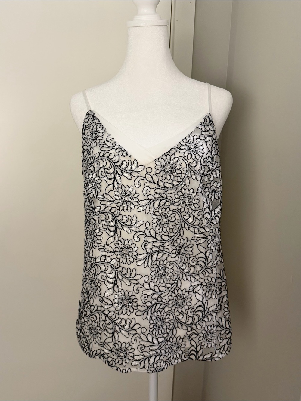 Sequin Floral Cami White House Black Market